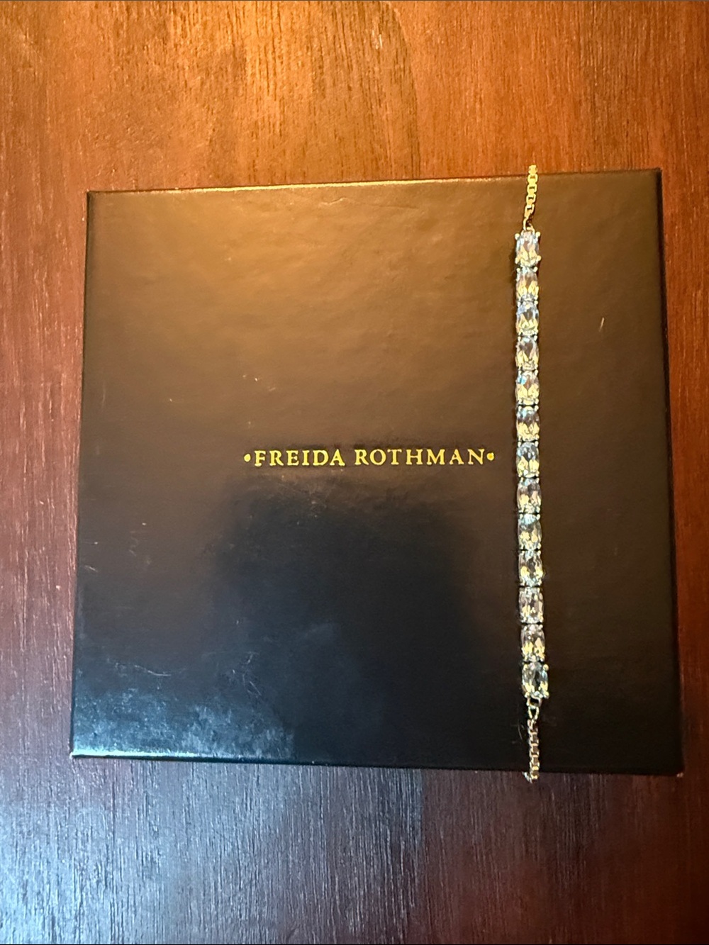 Freida Rothman vault light blue topaz tennis bracelet - Picture 3 of 3